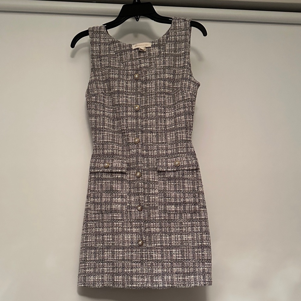 Elegant Tweed Button-Front Mini Dress - Preloved